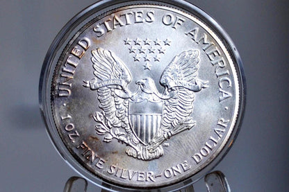 1986 Silver Eagle 1 oz. Bullion - Beautifully Toned - One Ounce Fine Silver - 1986 Silver Walking Liberty One Ounce Silver