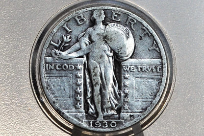 1930 Standing Liberty Silver Quarter - Choose by Grade - Philadelphia Mint - 1930 P Liberty Standing Quarter - 1930 Quarter Silver
