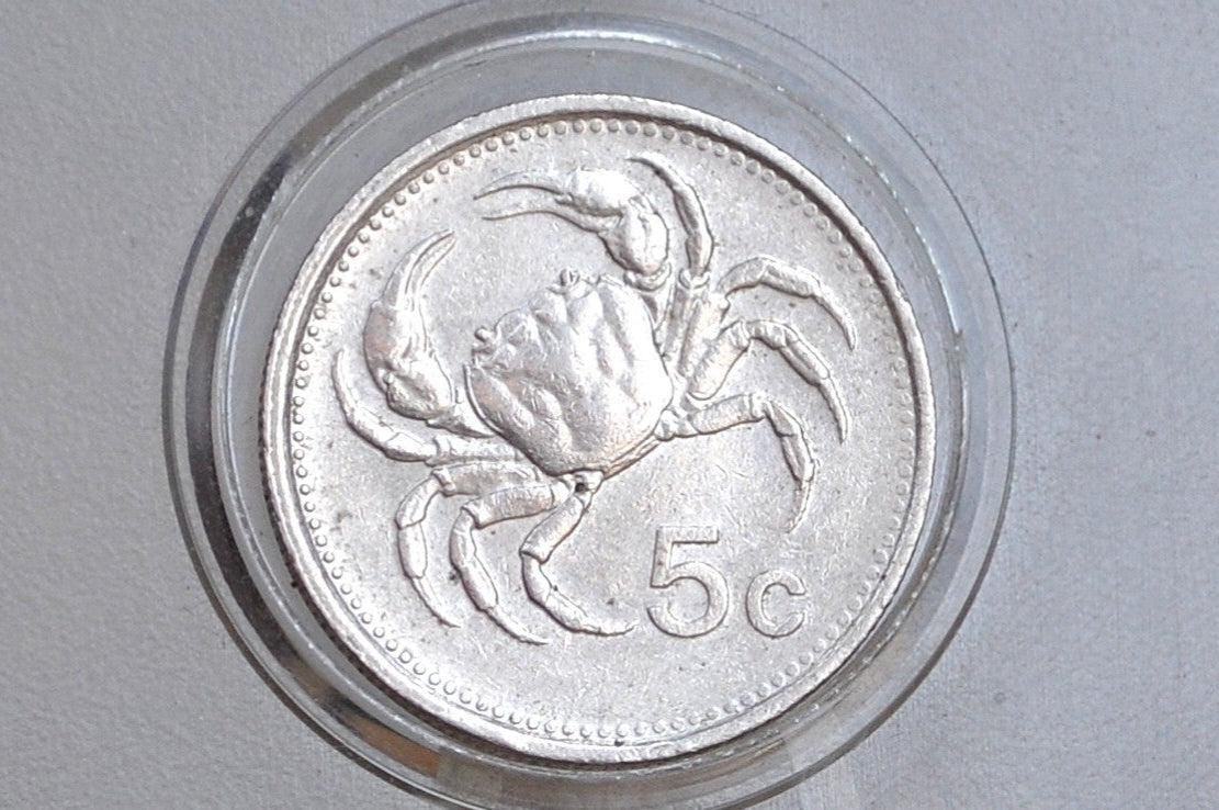 1991 & 1986 Malta 5 Cents - Maltese Republic Coins - Great Condition - Mediterranean Countries Coin -
