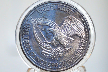 1986 Engelhard American Prospector 1 Oz Silver Round - Beautifully Toned - One Ounce Fine Silver Engelhard 1986 Silver Bullion One Ounce