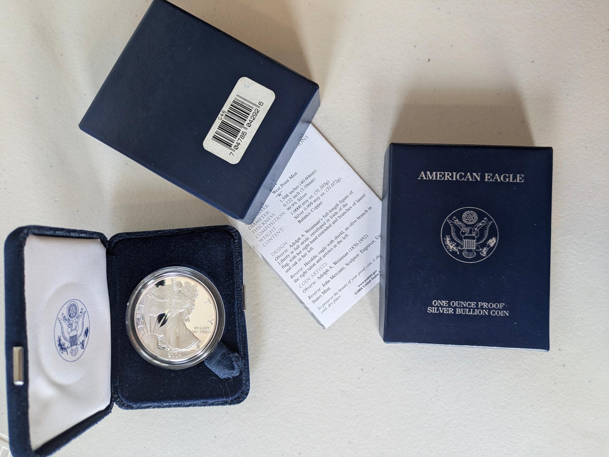 Proof Silver Eagles 1 oz. Bullion - Choose by Date - One Ounce Fine Silver - 1986-2000's Silver Walking Liberty One Ounce Silver Proofs