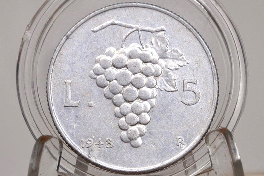 1940s/50s Italian Lira Coins - Luigi Einaudi - Italy 2 Lire, 5 Lire, 10 Lire - Republic of Italy - Great Condition -