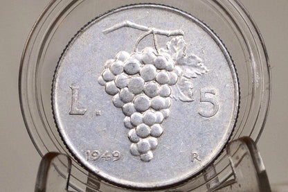 1940s/50s Italian Lira Coins - Luigi Einaudi - Italy 2 Lire, 5 Lire, 10 Lire - Republic of Italy - Great Condition -