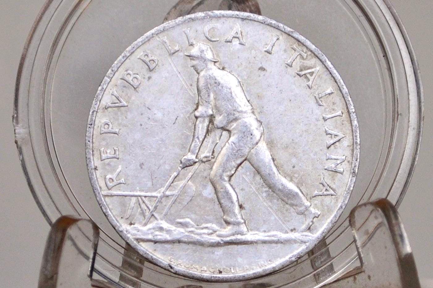 1940s/50s Italian Lira Coins - Luigi Einaudi - Italy 2 Lire, 5 Lire, 10 Lire - Republic of Italy - Great Condition -