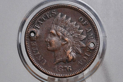 1876 Indian Head Penny - G-VG (Good to Very Good) Grade; Choose by Grade - Indian Head Cent 1876 - Good Date, Harder to Find