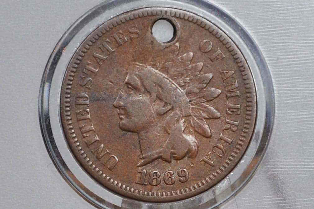 1869 Indian Head Penny - Key Date, Rarest of the 1860's - AG to G (Good) Condition / Grade - 1869 Cent