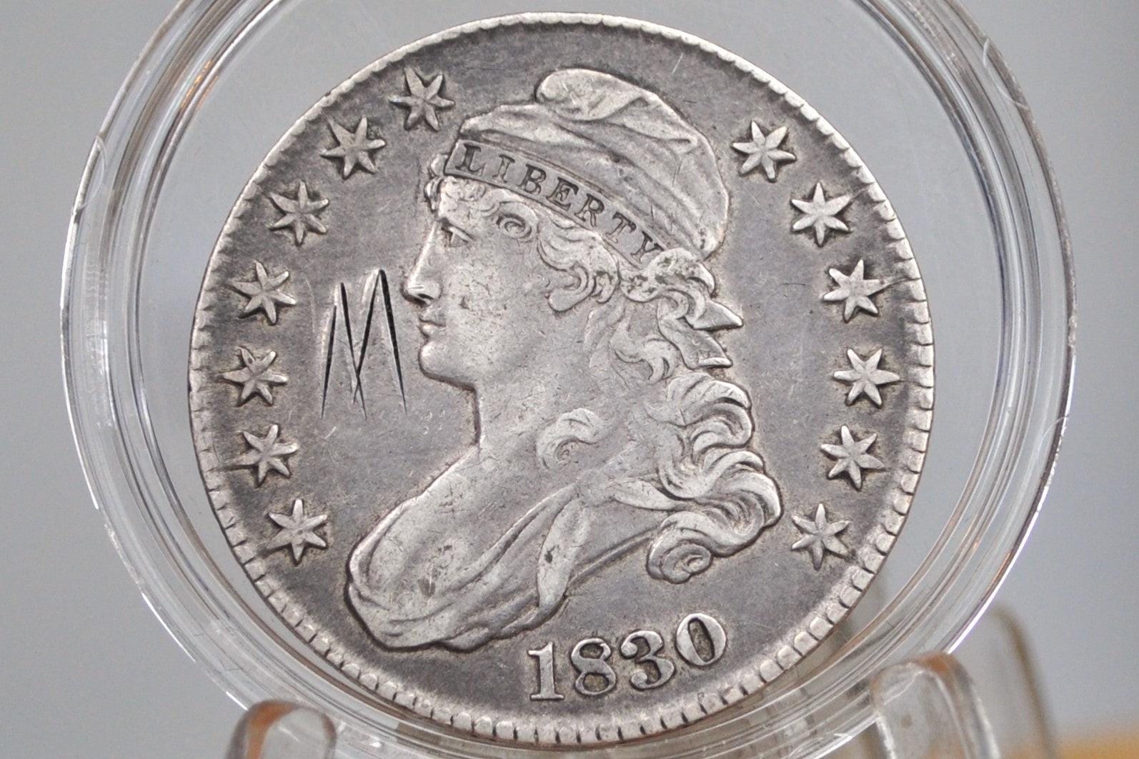 1830 Capped Bust Half Dollar - XF Details, Scratched; Historic Coin, 1830 Half Dollar US Half Dollar 1830, Rare Early Half, Early American C