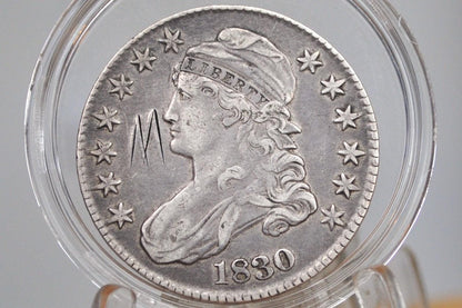 1830 Capped Bust Half Dollar - XF Details, Scratched; Historic Coin, 1830 Half Dollar US Half Dollar 1830, Rare Early Half, Early American C