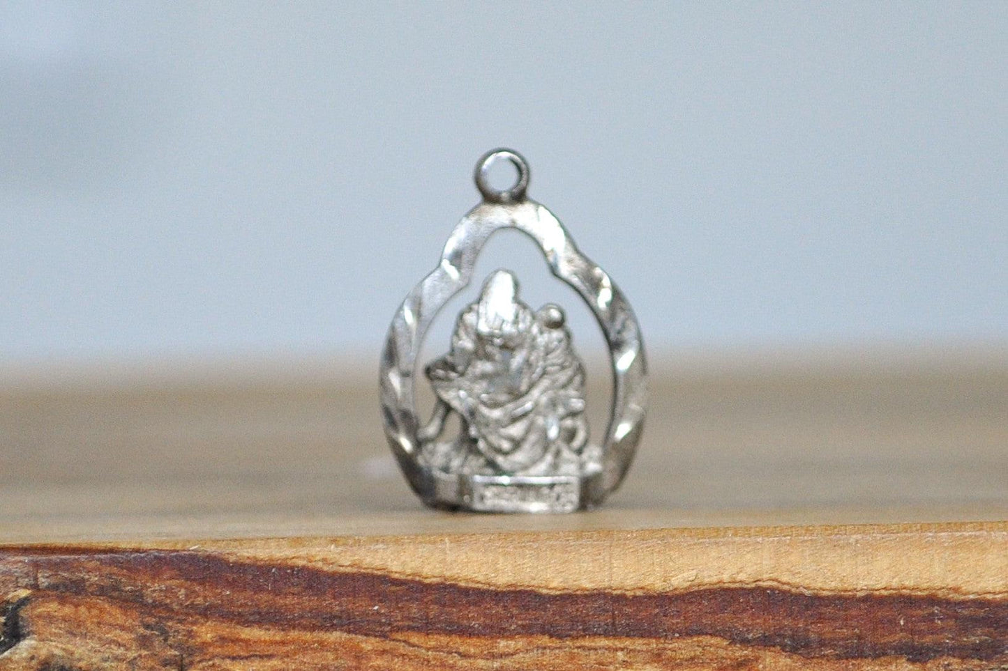 Vintage Sterling Silver Pieta Pendant - Stamped and Tested Sterling Silver - Catholic Religious Charm