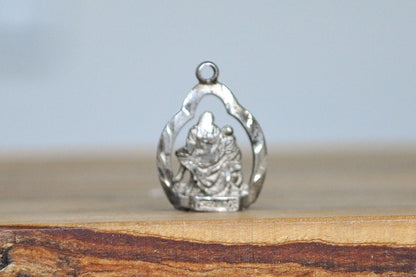 Vintage Sterling Silver Pieta Pendant - Stamped and Tested Sterling Silver - Catholic Religious Charm