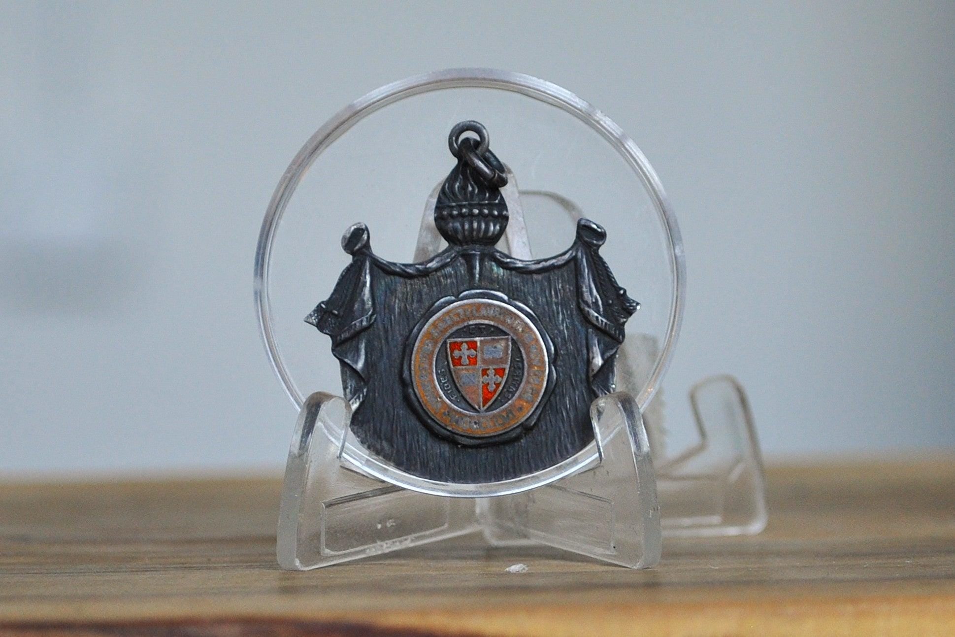 Antique Sterling Silver St. Lawrence University Emblem Pendant - Stamped and Tested Sterling Silver - Prestigious School Medal