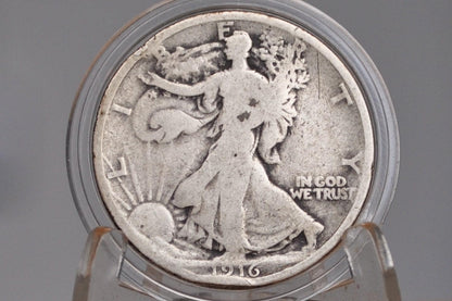 1916 Walking Liberty Silver Half Dollar - Choose by Grade - Key Date - Philadelphia Mint - 1916P WLH - Half Dollar 1916 Liberty Walking Half