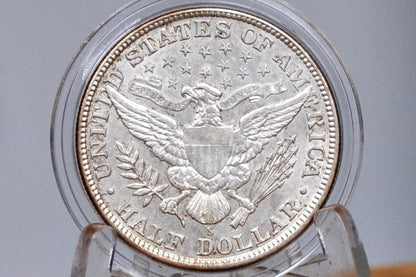 1914-S Barber Silver Half Dollar - Uncirculated, Cleaned, Beautiful Coin - 1914S Half Dollar 1914 S Barber 50 Cent Coin 1914 San Francisco M