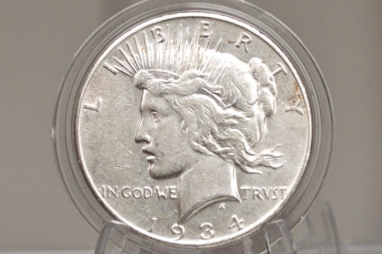1934 Peace Dollar - Choose by Grade - 1934 P Peace Silver Dollar - Philadelphia Mint - Better Date & Mint Silver Dollar 1934 P