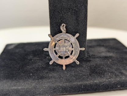 Sterling Silver 1963 Milton High School Senior Prom Pendant - Tested Sterling Silver - Milton, Mass - Ship Wheel Pendant