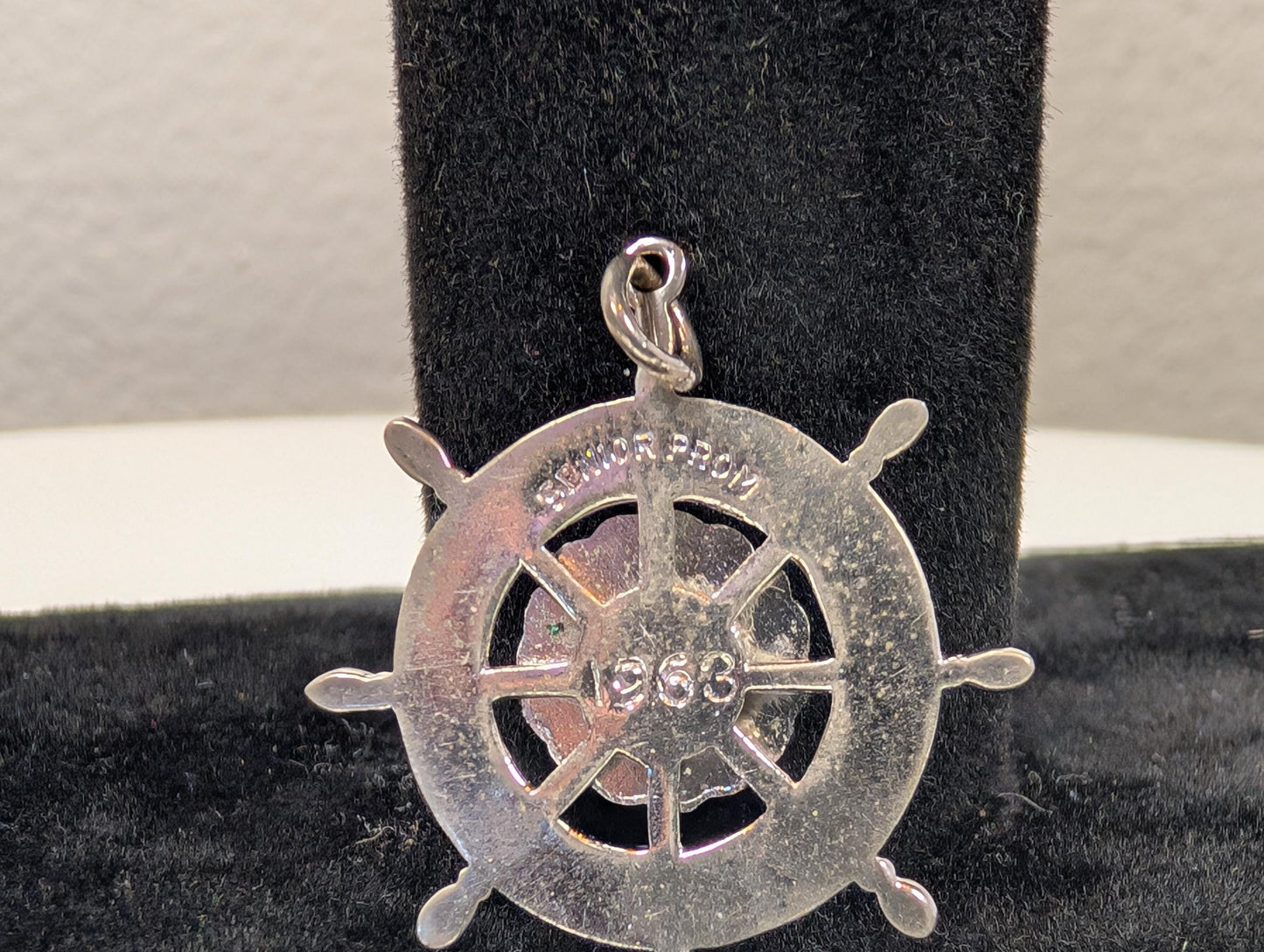 Sterling Silver 1963 Milton High School Senior Prom Pendant - Tested Sterling Silver - Milton, Mass - Ship Wheel Pendant