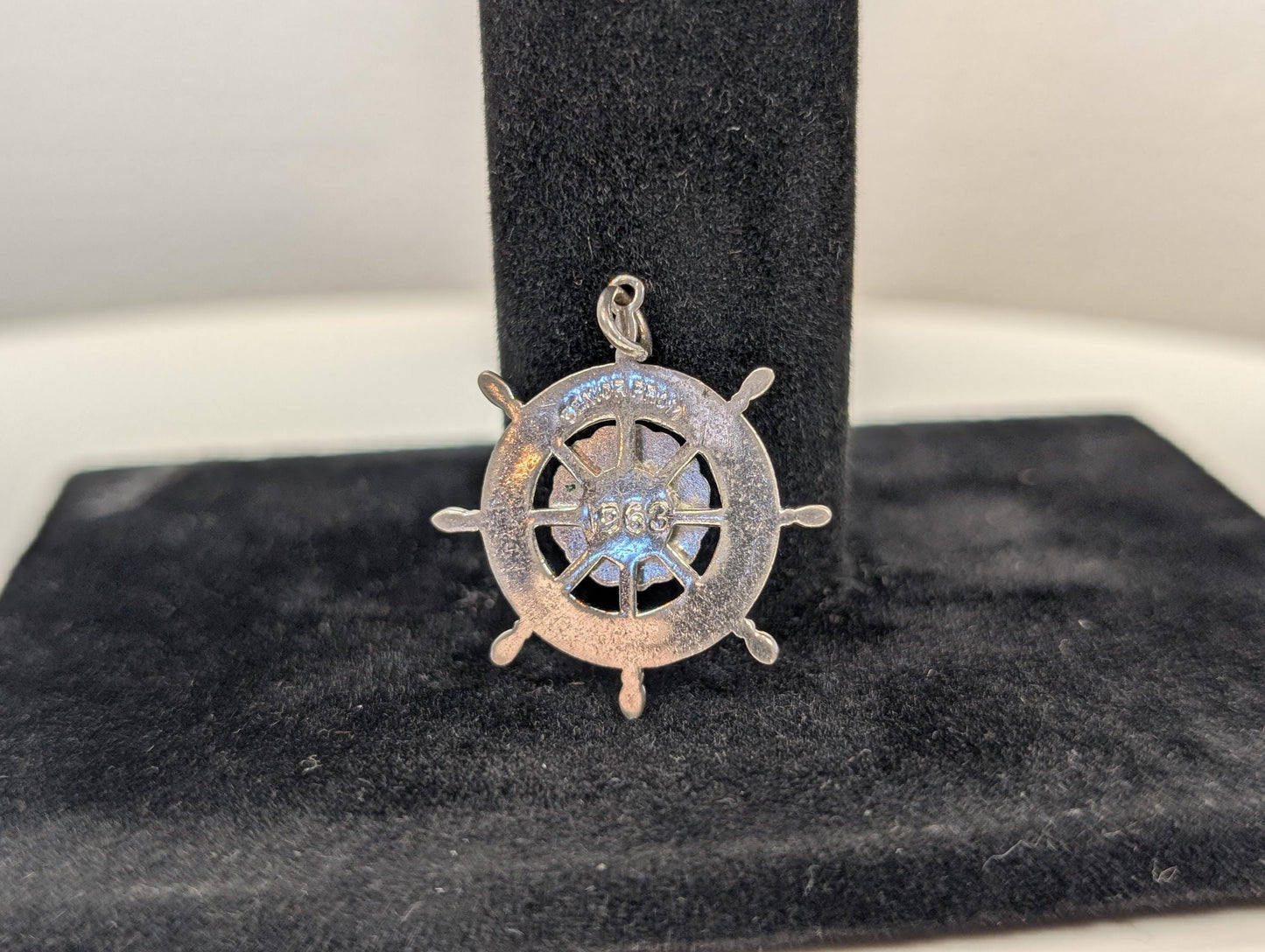 Sterling Silver 1963 Milton High School Senior Prom Pendant - Tested Sterling Silver - Milton, Mass - Ship Wheel Pendant