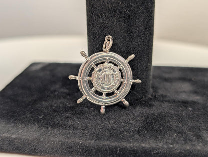 Sterling Silver 1963 Milton High School Senior Prom Pendant - Tested Sterling Silver - Milton, Mass - Ship Wheel Pendant