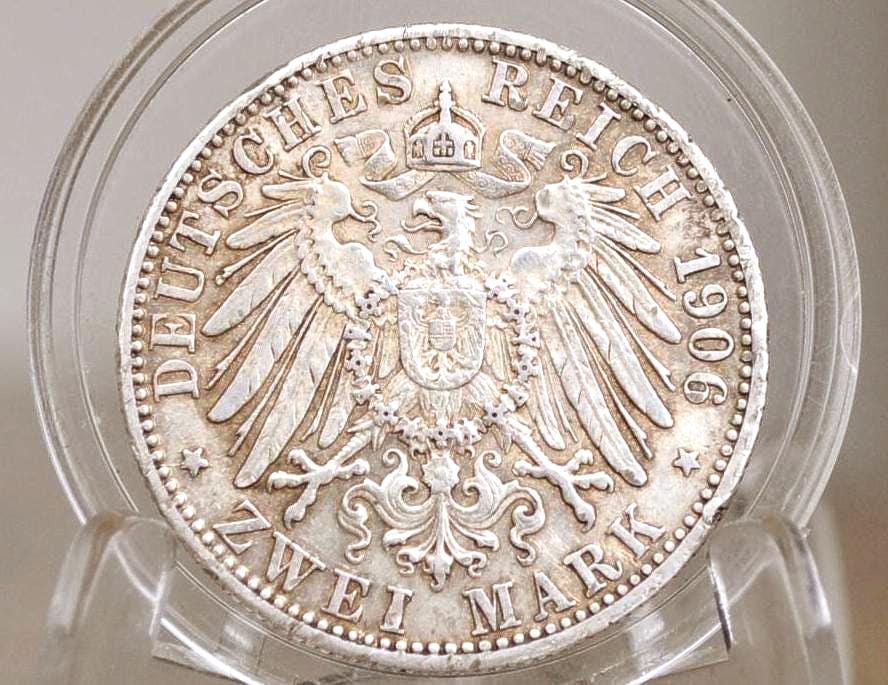 1906 Silver German Golden Wedding 2 Mark - XF Condition - 50th Anniversary of the Wedding of Duke Friedrich I and Louise - Silver 2 Mark