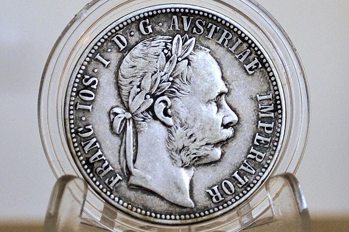 1887 Silver Austria One Florin - Fine/Very Fine Condition - Old Austrian Coin - Franz Joseph I - 1887 Florin -