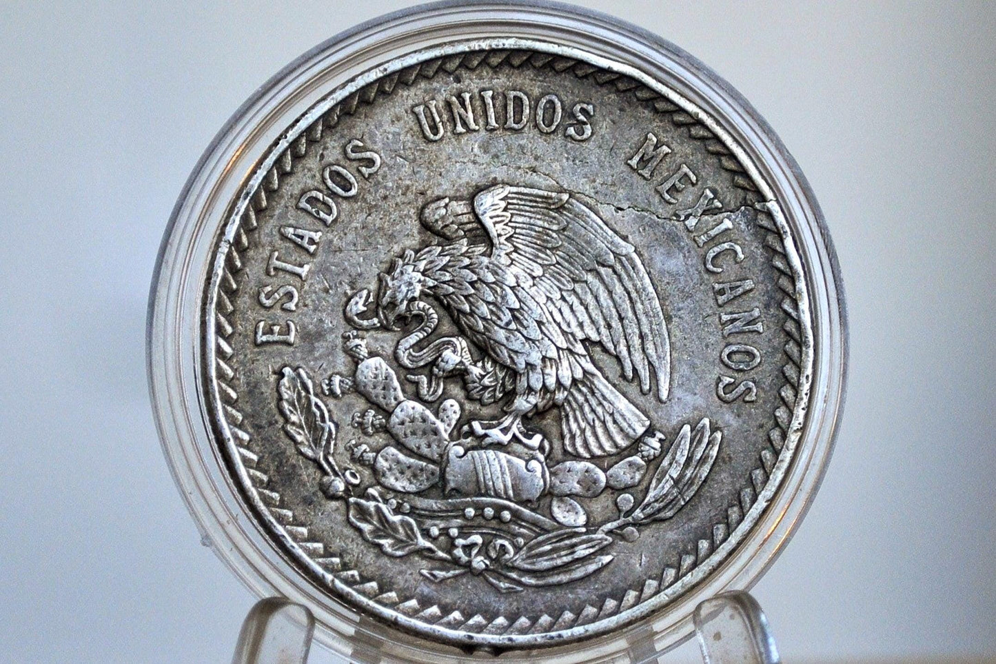 Silver 1948 Mexican Cinco Pesos - Great Condition, Big Silver Coin - Mexican Republic 5 Pesos Coin - Great and Beautiful Coin -
