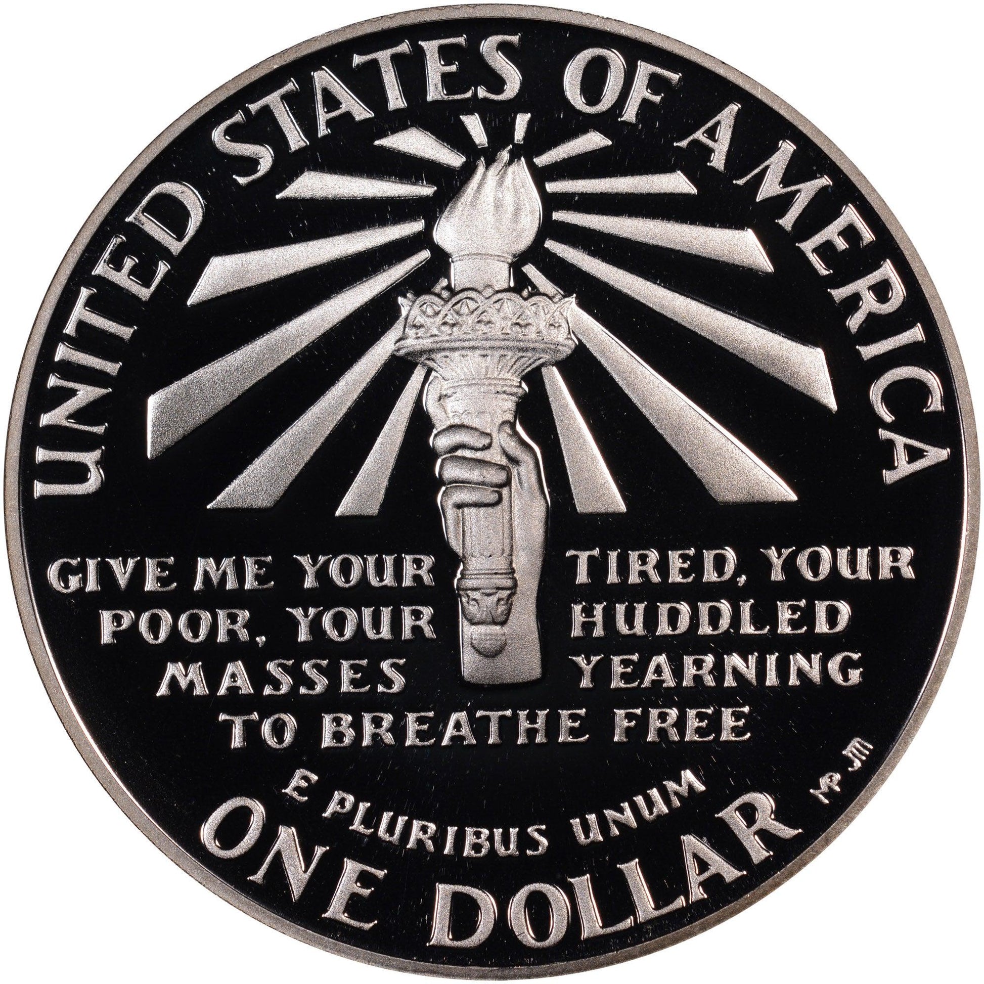 1986-S U.S. Commemorative Silver Proof Ellis Island Liberty Dollar San Francisco