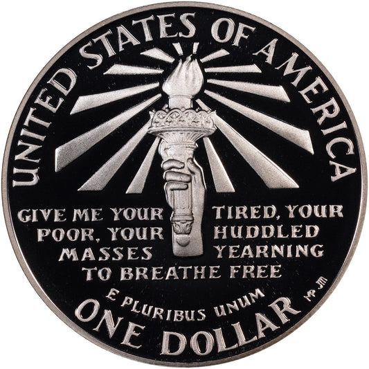 1986-S U.S. Commemorative Silver Proof Ellis Island Liberty Dollar San Francisco