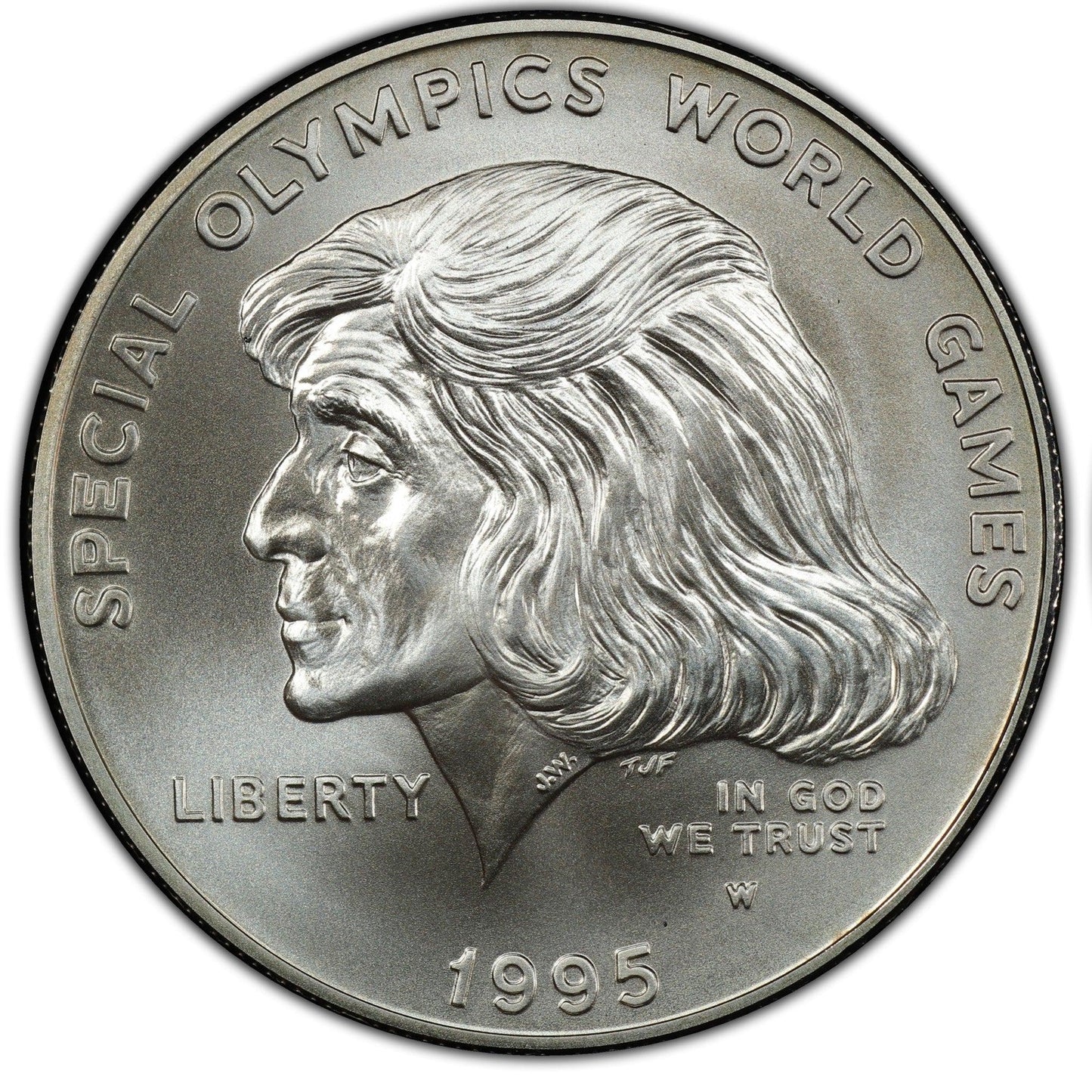 1995-W Unc Commemorative Silver Dollar Special Olympics West Point Mint With Box And Coa