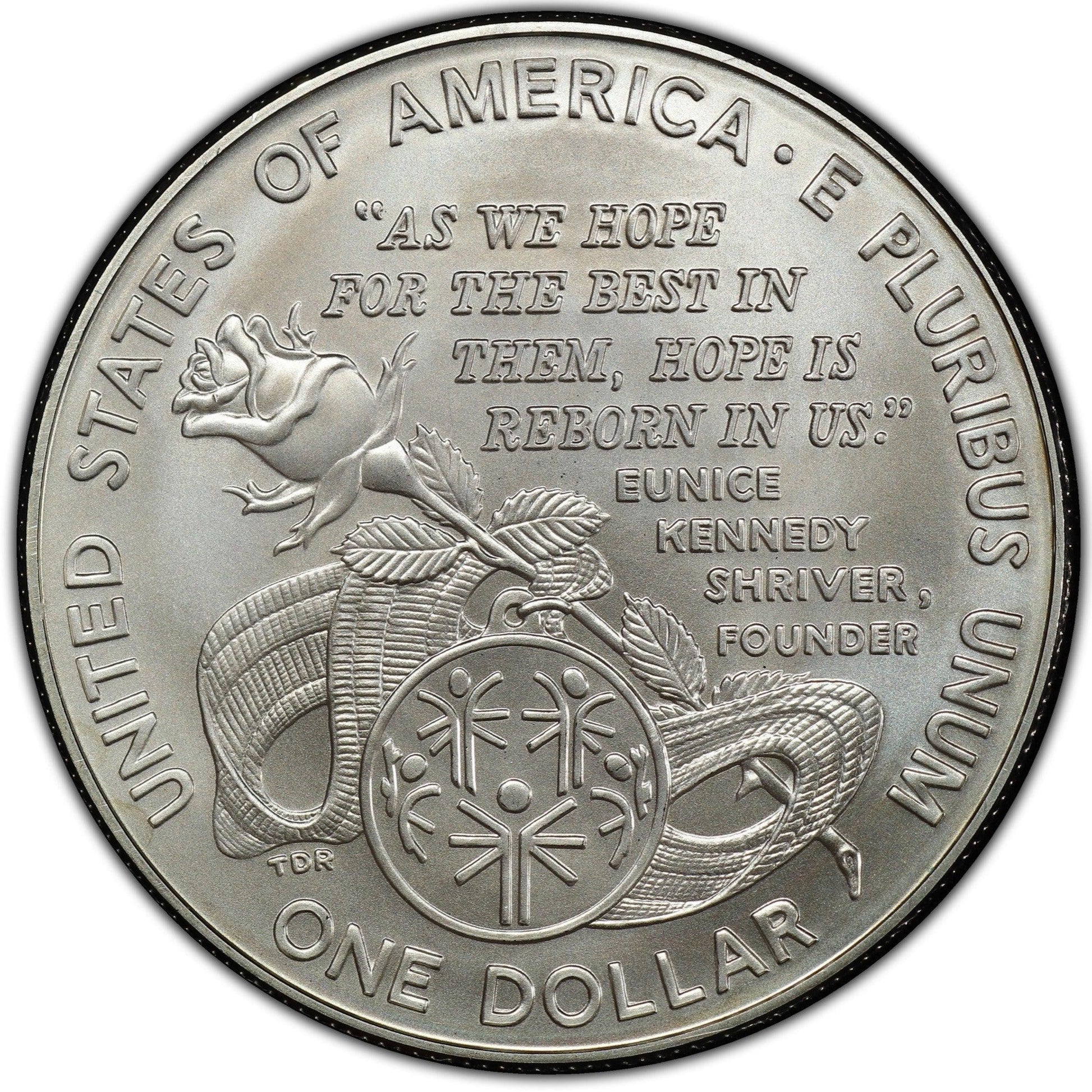 1995-W Unc Commemorative Silver Dollar Special Olympics West Point Mint With Box And Coa