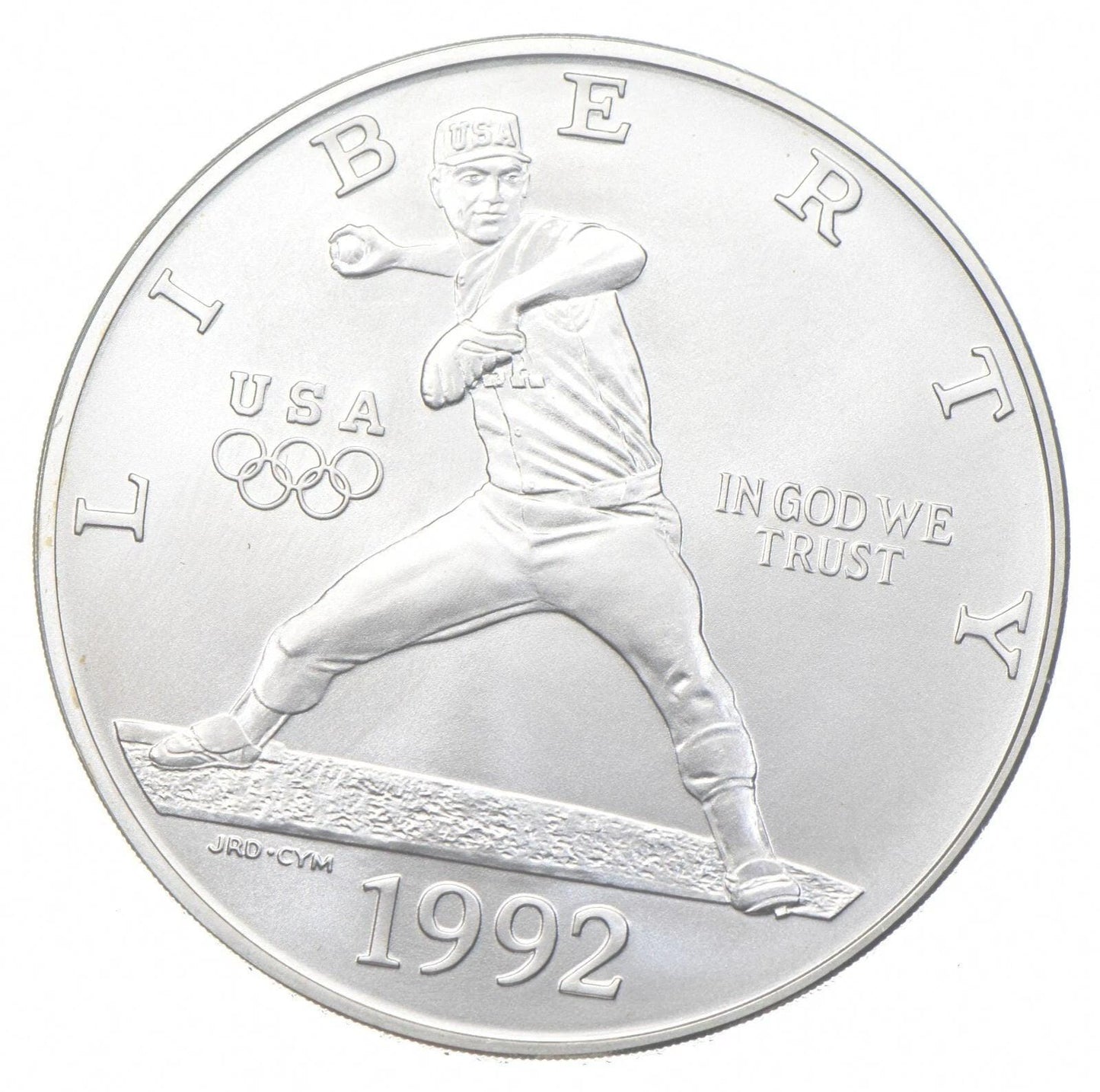 1992-D Unc Commemorative Silver Dollar U.s. Olympic Baseball Coin Uncirculated With Box And Coa