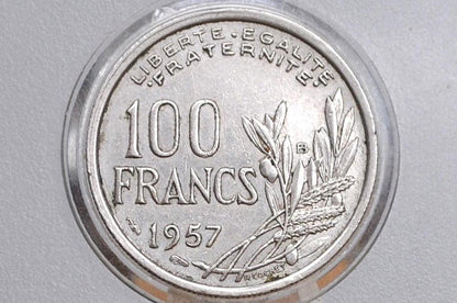 1957 French 100 Francs Coin - UNC (Uncirculated) Condition - One Hundred Franc Coin 1957 France - Copper Nickel - Mint Luster - High Grade