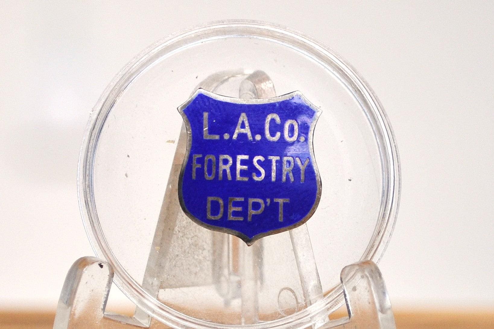 Sterling Silver Los Angeles County Forestry Department Pin - Stamped and Tested Sterling Silver - Broken Pin