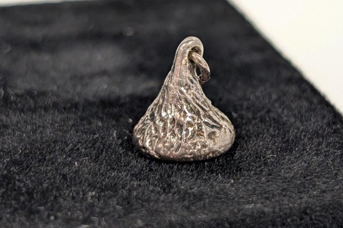 Sterling Silver Foil Wrapped Hershey Kiss Pendant - Stamped and Tested Sterling Silver - JCF Sterling