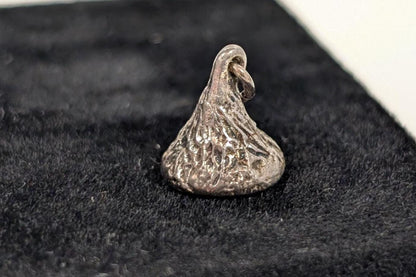 Sterling Silver Foil Wrapped Hershey Kiss Pendant - Stamped and Tested Sterling Silver - JCF Sterling