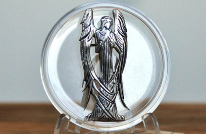 Sterling Silver Beardsley Hand and Hammer Praying Angel Brooch Pin Pendant - Stamped and Tested Sterling Silver - Pendant and Pin - Religiou