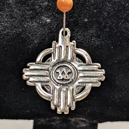 American West QVC J401268 Sterling Polished Red Coral Zia Design Enhancer Native Style Pendant