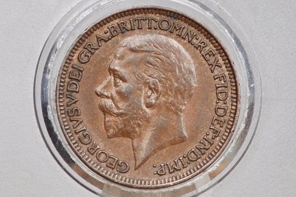 1929 Great Britain Farthing - Uncirculated Condition - George V - Farthing UK 1929 - Old British Coins