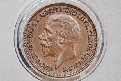 1929 Great Britain Farthing - Uncirculated Condition - George V - Farthing UK 1929 - Old British Coins