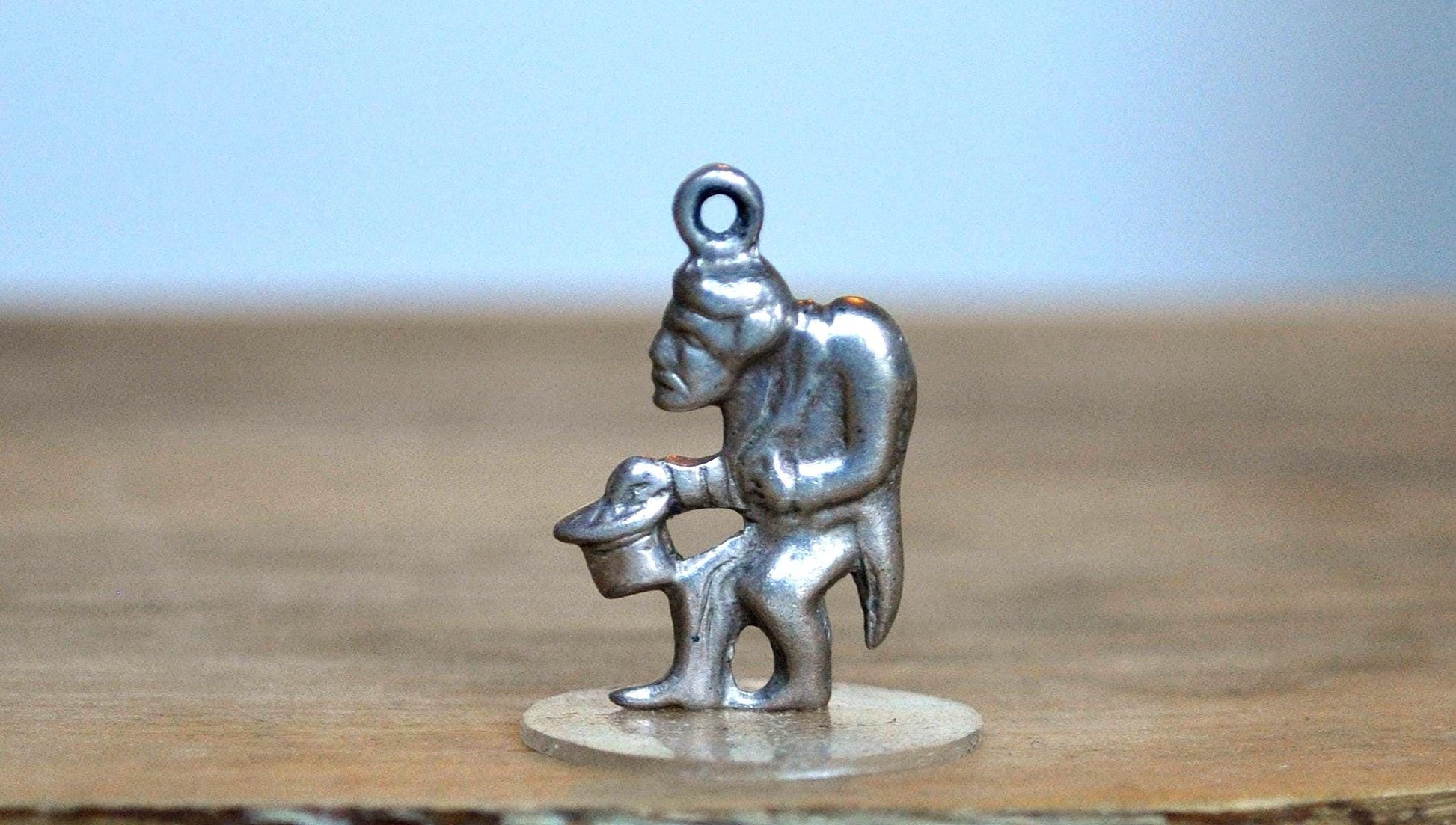 Sterling Silver Lucky Gobbo Pendant - Tested Sterling Silver - Italian Hunchback Charm