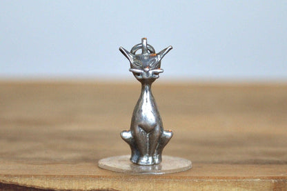 Sterling Silver Siamese Cat Charm - Stamped and Tested Sterling Silver - Cute Sterling Sitting Kitty Charm