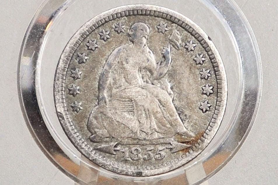 1855 Half Dime - Fine - 1855 Seated Liberty Half Dime - Early American Coin