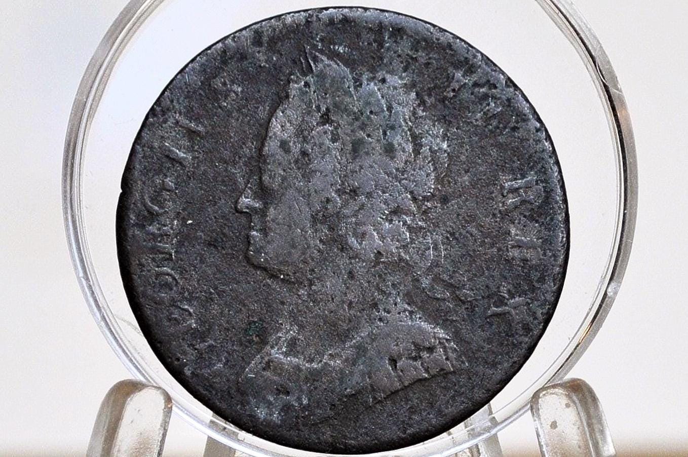 Rare 1752 UK Halfpenny - Great Details! - 1752 Great Britain 1/2 Penny - Copper Half Penny 1752 - King George II - Unique Coins -