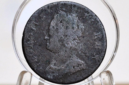 Rare 1752 UK Halfpenny - Great Details! - 1752 Great Britain 1/2 Penny - Copper Half Penny 1752 - King George II - Unique Coins -
