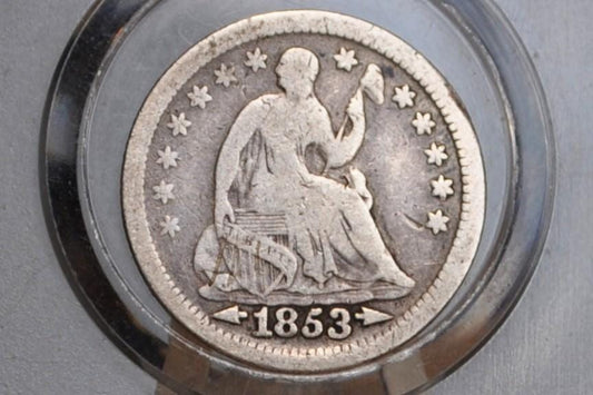1853 Half Dime - VG - 1853 Seated Liberty Half Dime - Early American Coin - 1853 Silver Half Dime Liberty Seated