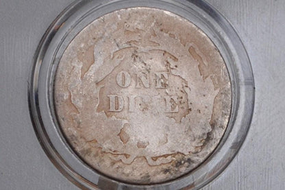 1877 Seated Liberty Dime - G (Good) Grade / Condition - 1877 Silver Dime / 1877 Liberty Dime