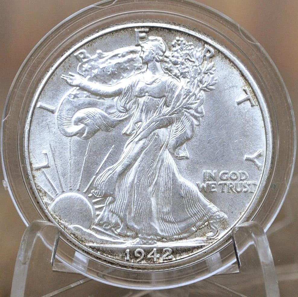 1942 Walking Liberty Silver Half Dollar - VF-BU (Very Fine to Uncirculated) Grade -Philadelphia- 1942 P Half Dollar, Great Mint Luster