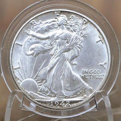 1942 Walking Liberty Silver Half Dollar - VF-BU (Very Fine to Uncirculated) Grade -Philadelphia- 1942 P Half Dollar, Great Mint Luster