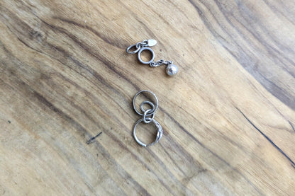 Set of Sterling Silver Engagement/Marriage Charms - Stamped and Tested Sterling Silver - Engagement Rings and Ball and Chain Charm