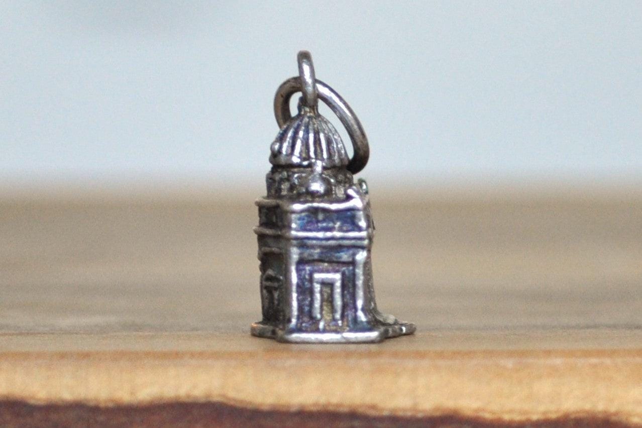 Vintage Continental Silver St Peters Basilica Charm - Stamped and Tested 800 Silver - Italian Silver Rome - Vatican City