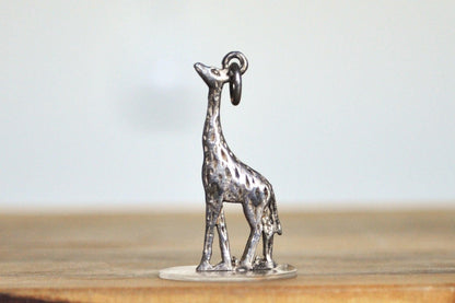 Sterling Silver Giraffe Charm - Stamped and Tested Sterling Silver - Rare 925 Giraffe Pendant